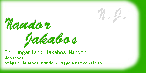 nandor jakabos business card
